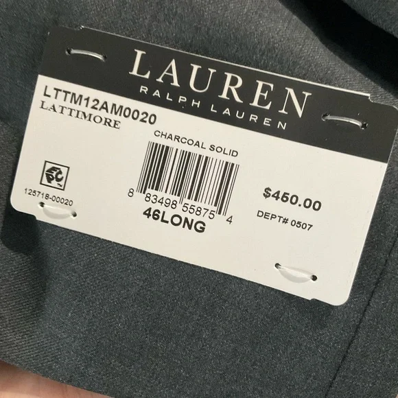 Lauren Ralph Lauren Classic Fit Charcoal Blazer